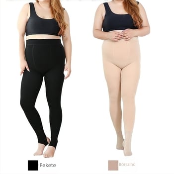 Nylon leggings plüss béléssel, sárkány karma mintázatú, plusz méret, őszi-téli