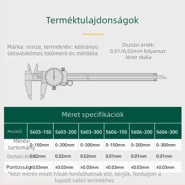 Insize digitális tolómérő, 150-200-300 mm tartomány