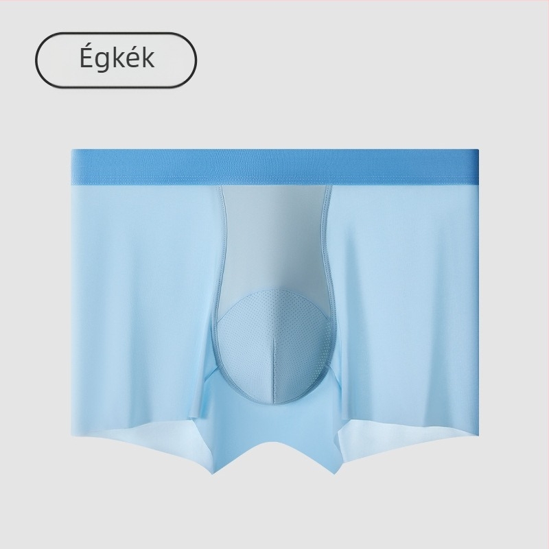 Nyári férfi Ice Silk varrat nélküli boxeralsó antibakteriális Mulberry selyem bélésével 7A
