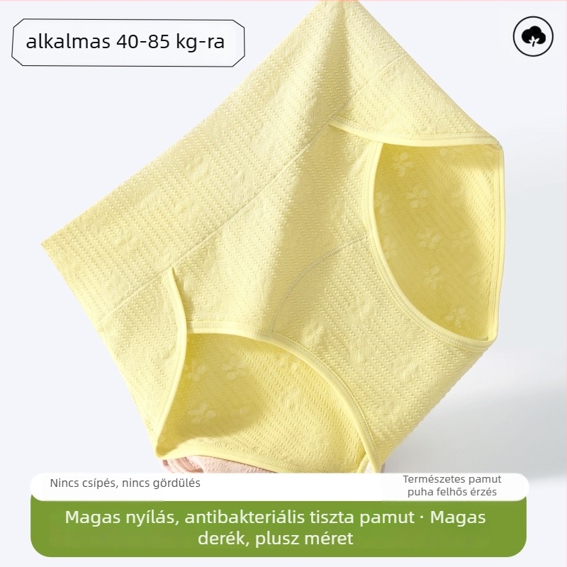Női magas derekú pamut bugyi, lélegző és antibakteriális, pamut belső réteg