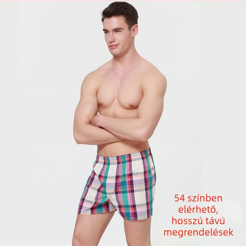 Férfi boxerek 100% pamutból, lélegző, középmagas derekú, varrás nélküli, mintázat 29453