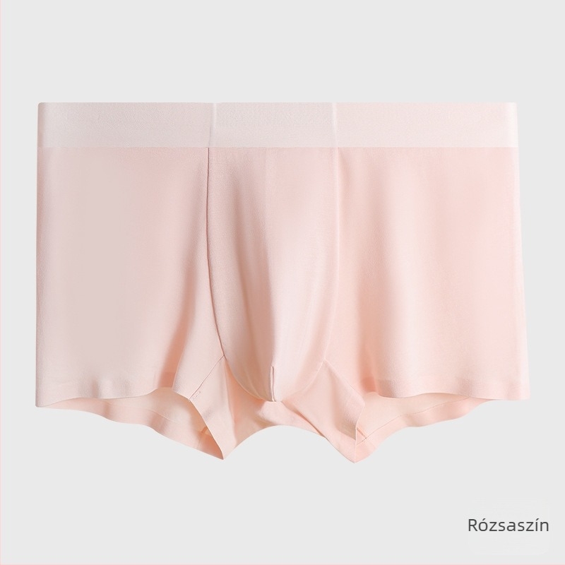 Modal férfi boxer rövidnadrág, lélegző és antibakteriális, seamless; fő anyag: modal 90–95%; ágyékrész bélés: regenerált cellulóz rost 50–70%.