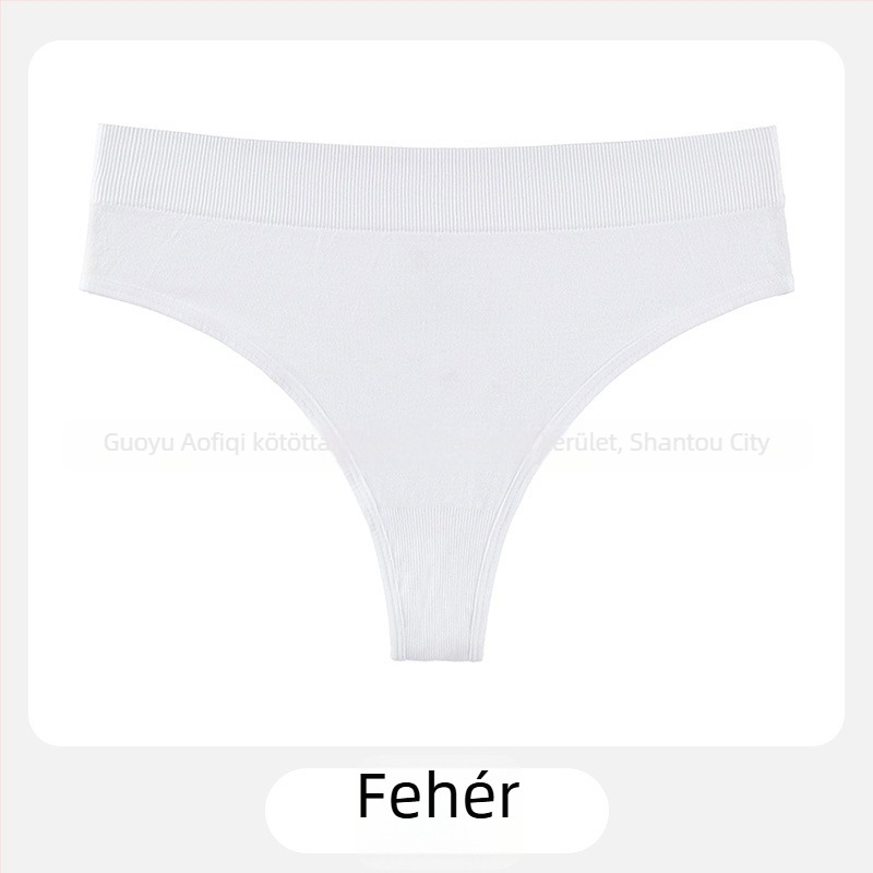 Női T-tanga középmagas derekú, nylon kötött anyag, légáteresztő, pamut alsó rész