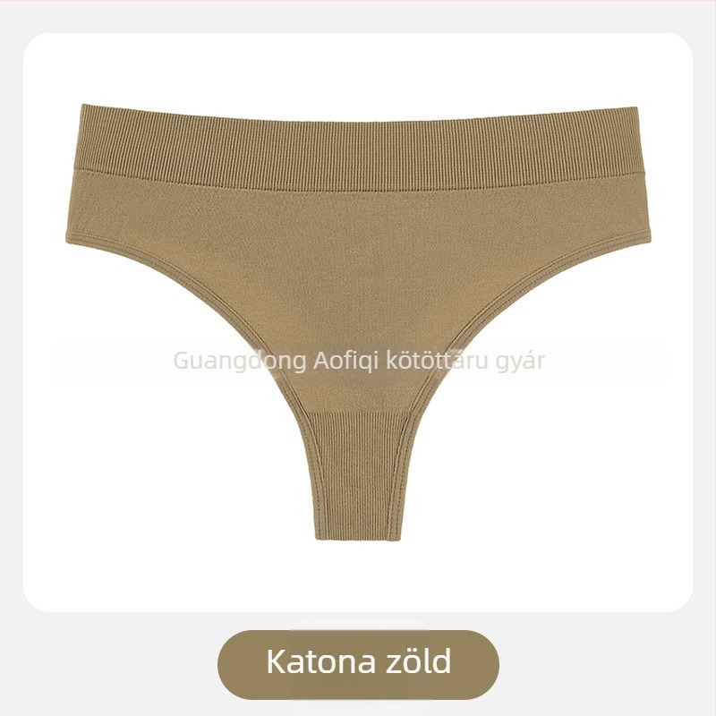 Női T-tanga középmagas derekú, nylon kötött anyag, légáteresztő, pamut alsó rész