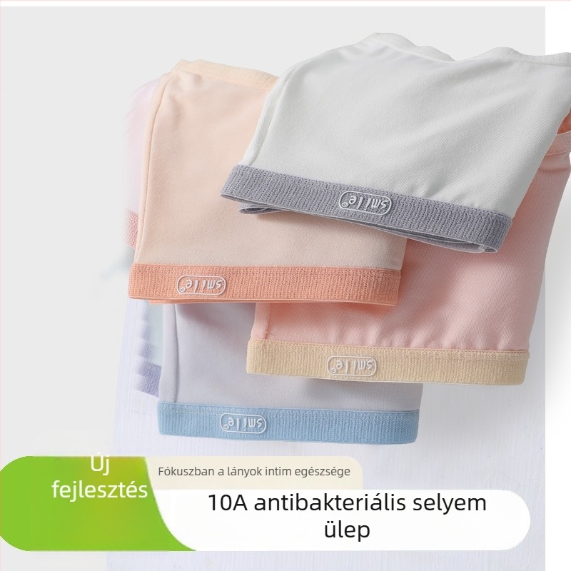 Lányoknak készült modal anyagú színblokkolt antibakteriális alsónemű, 10A osztály, középmagas derék