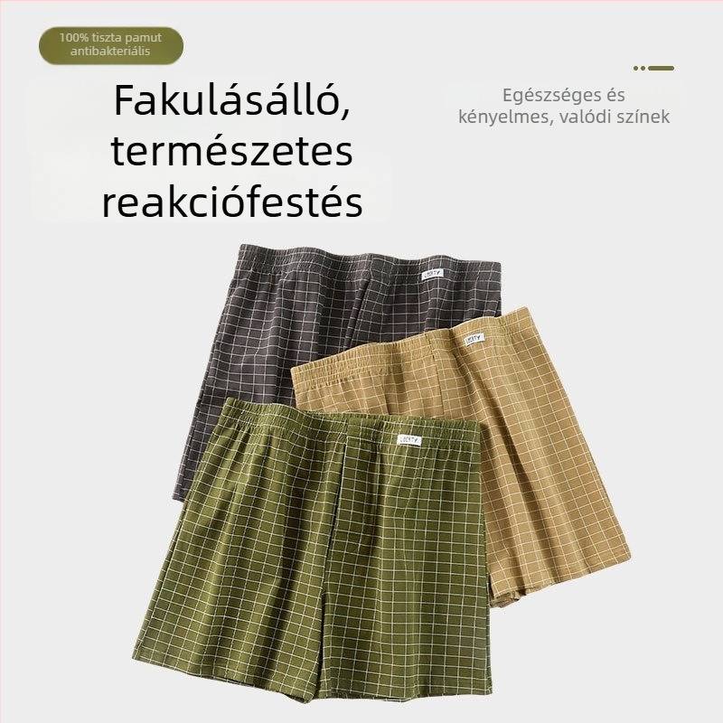 XRX Férfi pamut alsónemű szett – 3 darab, varrás nélküli, lélegző, gyorsan száradó, antibakteriális, középmagas derekú