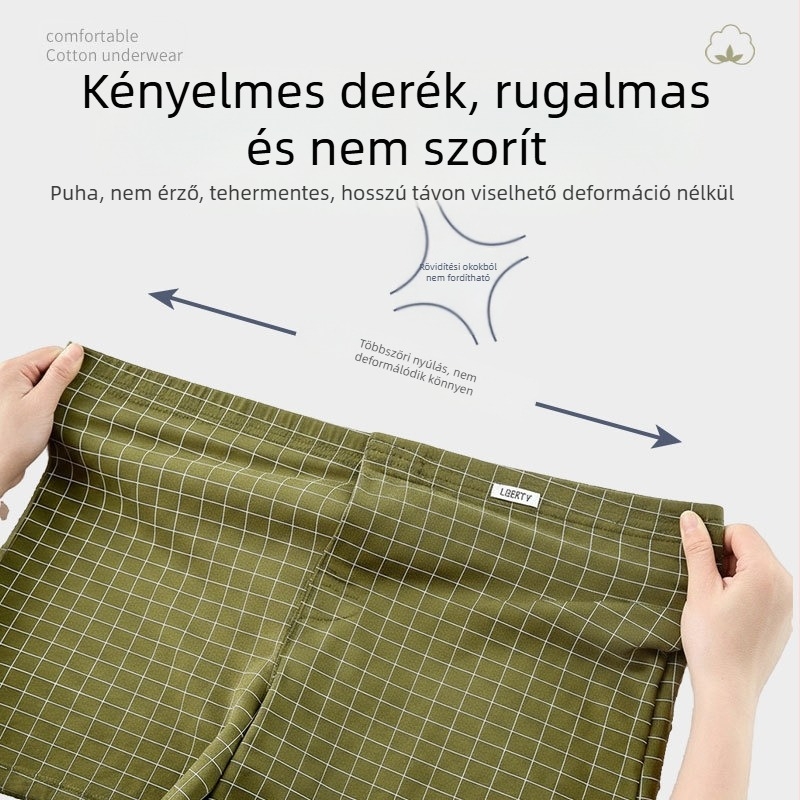 XRX Férfi pamut alsónemű szett – 3 darab, varrás nélküli, lélegző, gyorsan száradó, antibakteriális, középmagas derekú