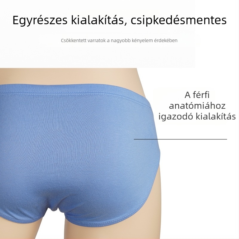 Férfi pamut alsónemű, középmagas derekú, laza szabású, plusz méret