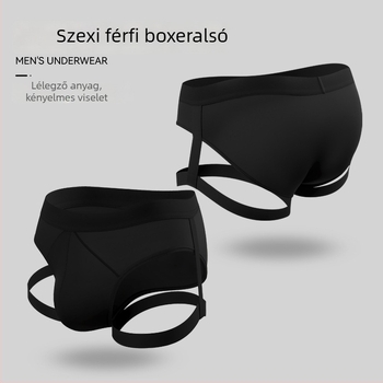 Férfi alacsony derekú boxeralsónemű, légáteresztő nylon, egyszínű