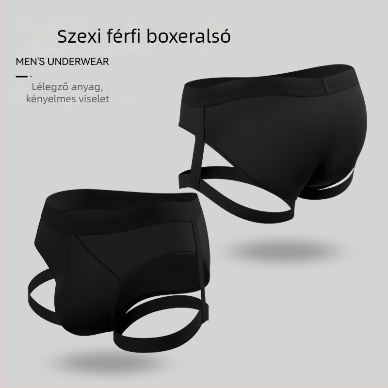 Férfi alacsony derekú boxeralsónemű, légáteresztő nylon, egyszínű