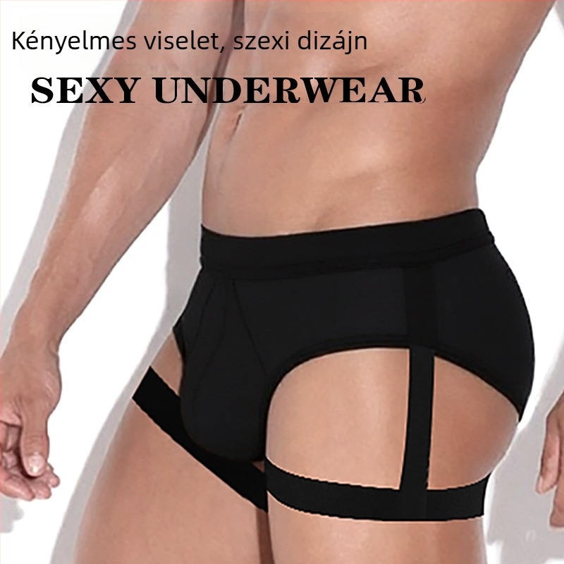 Férfi alacsony derekú boxeralsónemű, légáteresztő nylon, egyszínű