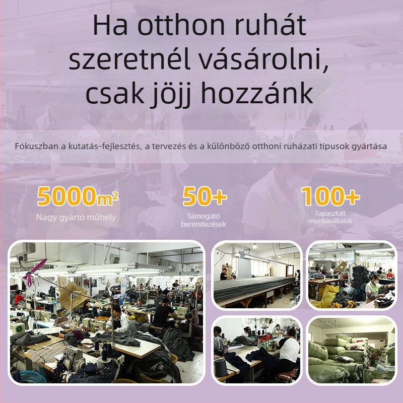 Pamut kapucnis pizsama készlet kerek nyakú, hosszú ujjú, vastag anyag