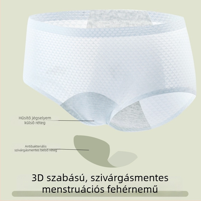Ice Silk női menstruációs fehérnemű, szivárgásmentes pamut betéttel, nyári vékony modell