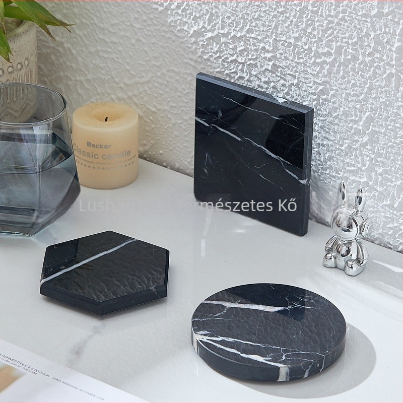 Márvány poháralátét, négyzet alakú, modern minimalista stílus, Rising sun