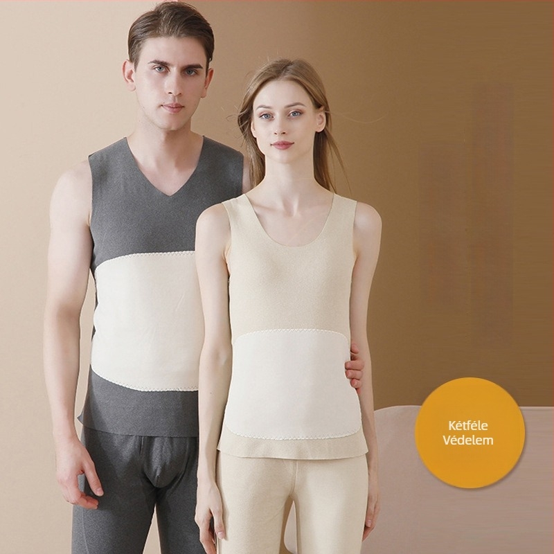 Uniszex varrás nélküli termosz mellény fleece-béléssel, dupla réteg, V-nyakú, anyag 201–250 g/m2, poliészter.