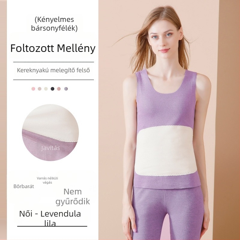 Uniszex varrás nélküli termosz mellény fleece-béléssel, dupla réteg, V-nyakú, anyag 201–250 g/m2, poliészter.