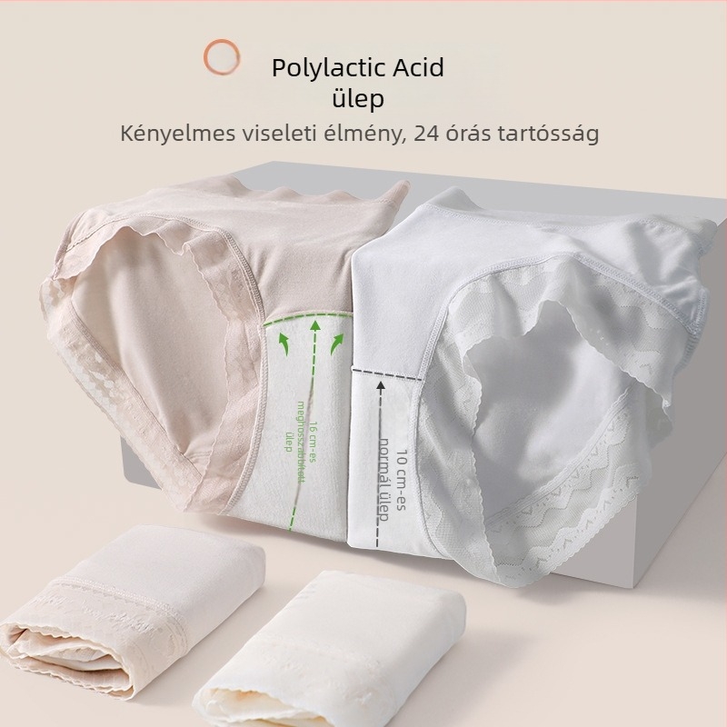 Női modal csipkés alsónemű, középmagas derekú, lélegző, antibakteriális, hosszított ágyékkal, nagy méret, 80-count