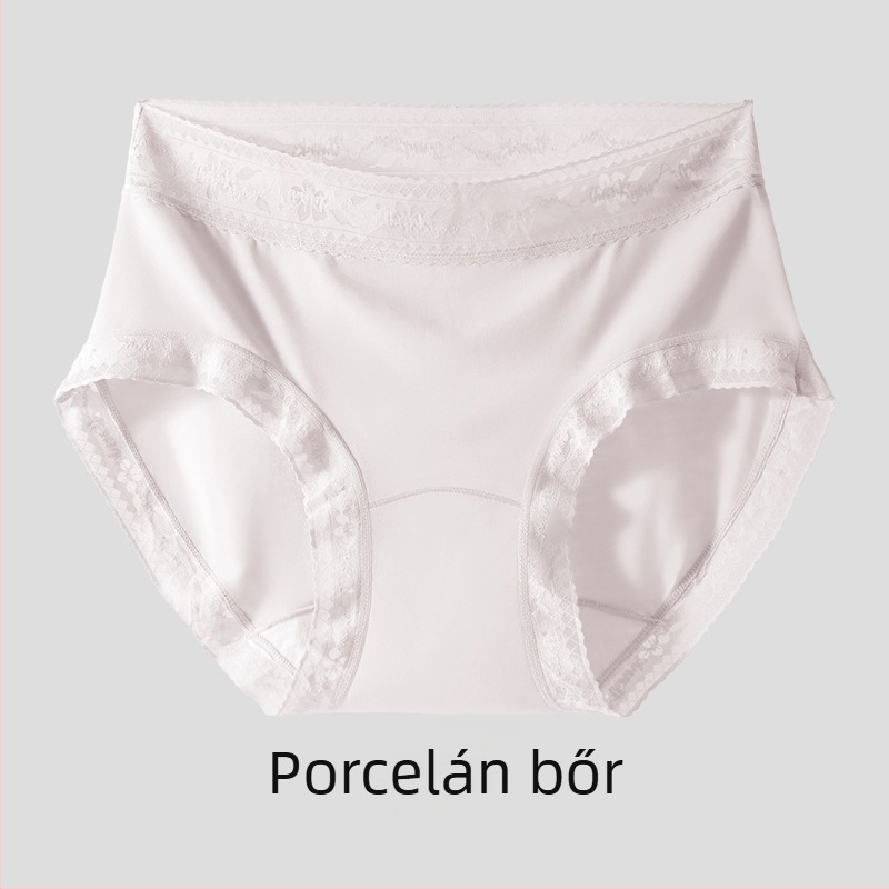 Női modal csipkés alsónemű, középmagas derekú, lélegző, antibakteriális, hosszított ágyékkal, nagy méret, 80-count