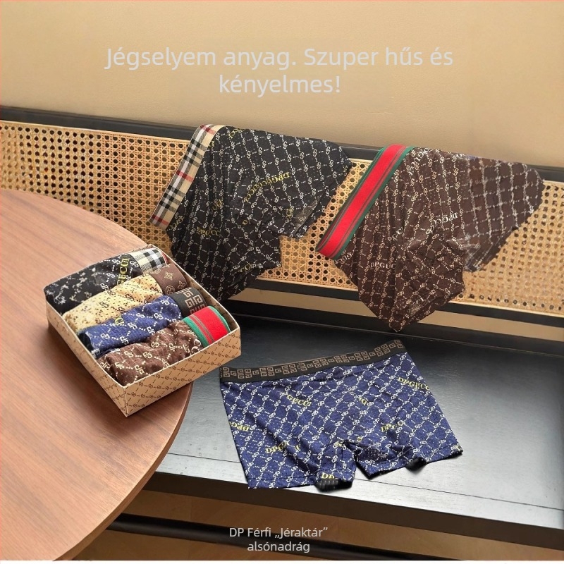 Férfi grafén boxeralsó, légáteresztő, nedvességelvezető, kényelmes, nagy méret