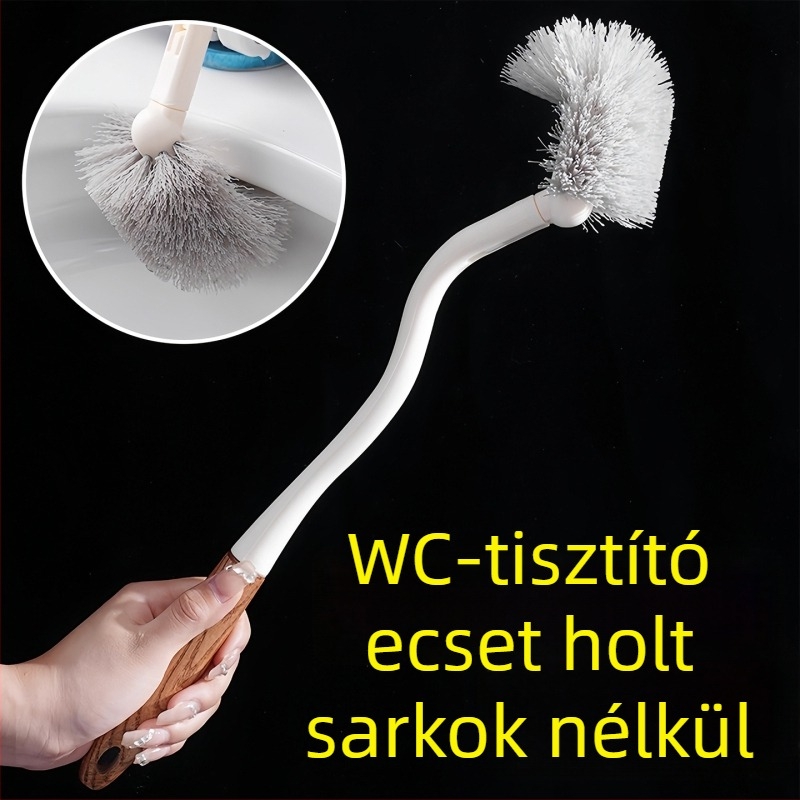 S- alakú WC-kefe hosszú nyéllel, 360° zökkenőmentes tisztítás a fürdőszobában
