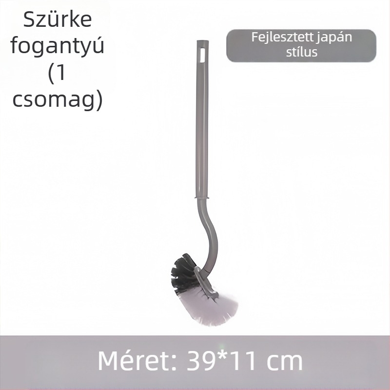 S- alakú WC-kefe hosszú nyéllel, 360° zökkenőmentes tisztítás a fürdőszobában