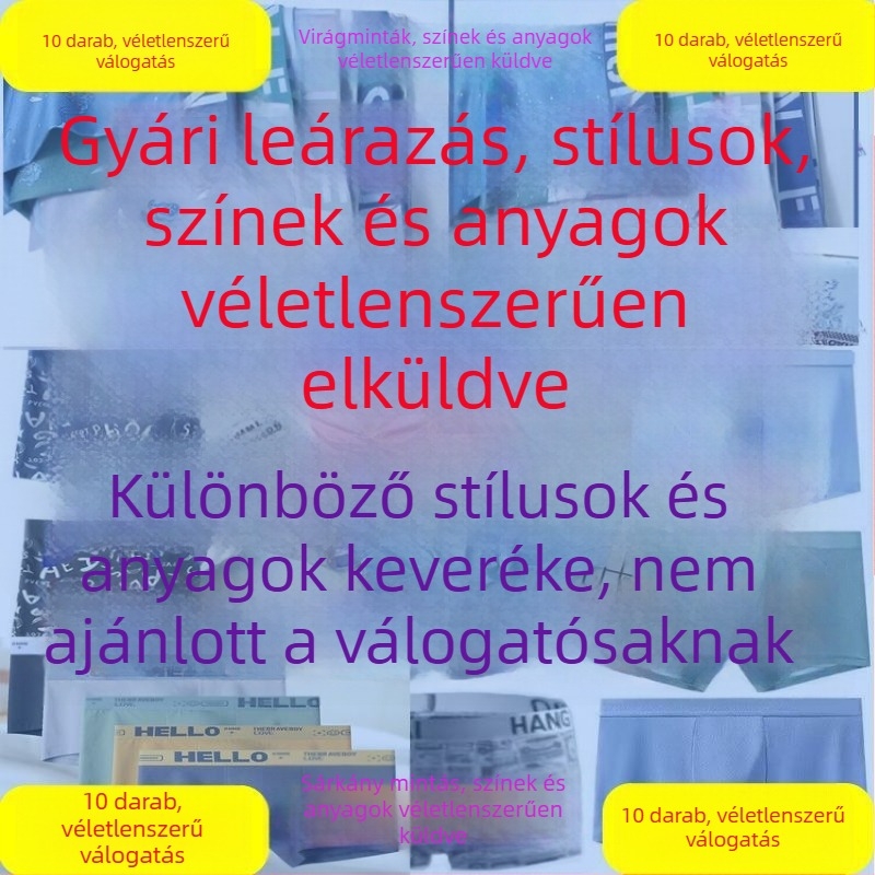 10 darab férfi lélegző boxeralsónadrág középmagas derekú, gyorsan száradó tinédzsereknek