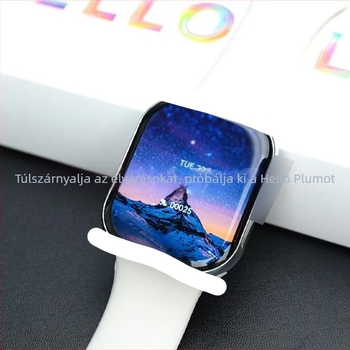 Hello Plum 26 Okosóra H26 Pro HD OLED kijelzővel, 44 mm-es négyszögletes számlap, szilikon csuklópánt, pulzusmérés, vérnyomás, alvásfigyelés, NFC, napi vízállóság