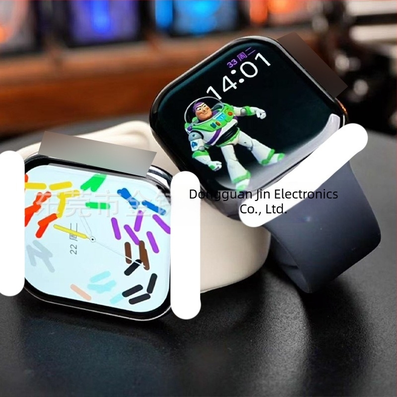 Hello Plum 26 Okosóra H26 Pro HD OLED kijelzővel, 44 mm-es négyszögletes számlap, szilikon csuklópánt, pulzusmérés, vérnyomás, alvásfigyelés, NFC, napi vízállóság