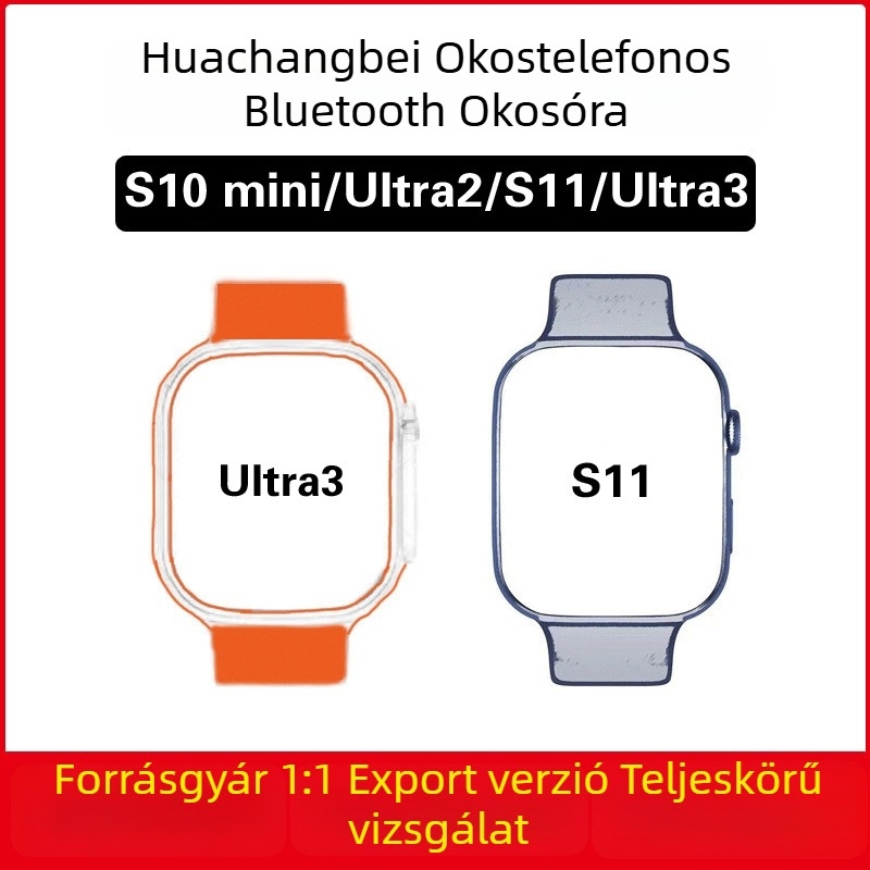S11 okosóra AMOLED kijelzővel, NFC‑vel, Bluetooth-hívásokkal, szívritmus‑monitorozással és szilikon szíjjal