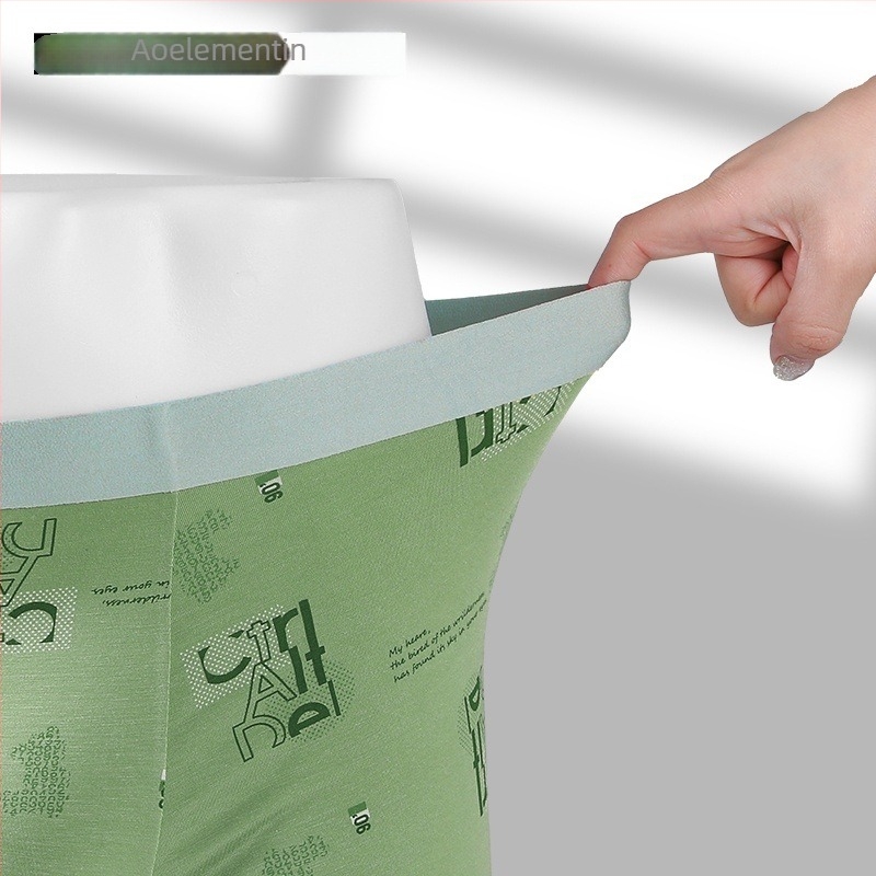 Férfi légáteresztő, varrat nélküli boxeralsó mintával, viszkóz anyagból, kötött, középmagas derekú, 90–95% viszkóz
