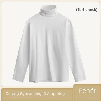 Férfi termális alapréteg felső, magas gallér, hosszú ujjú, légáteresztő poliészter