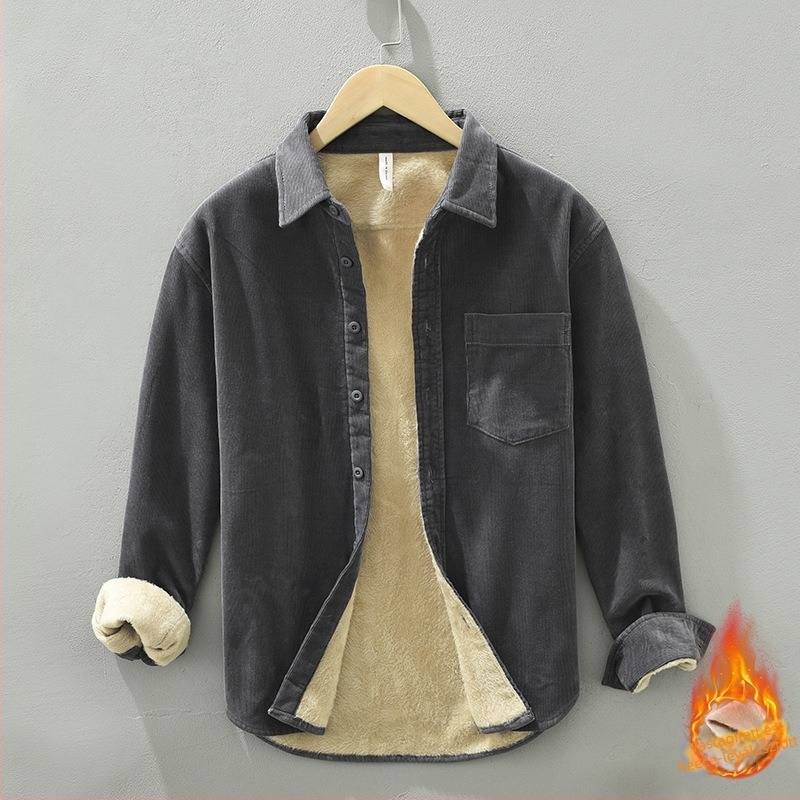 Pamut anyagú ing-kabát, hosszú ujjú, laza szabás, zseb részlet, japán retro cardigan stílusú