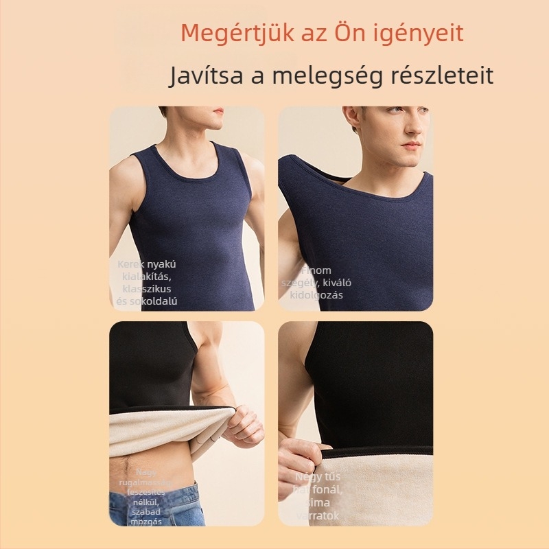 Yalu férfi termikus mellény fleece béléssel, extra vastag téli alapréteg