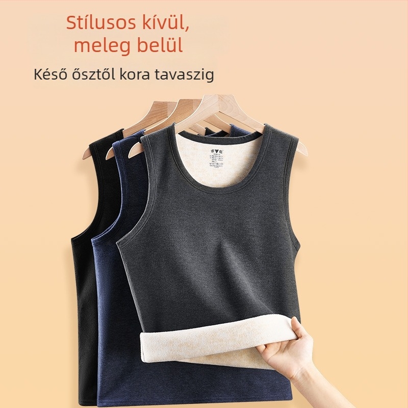 Yalu férfi termikus mellény fleece béléssel, extra vastag téli alapréteg