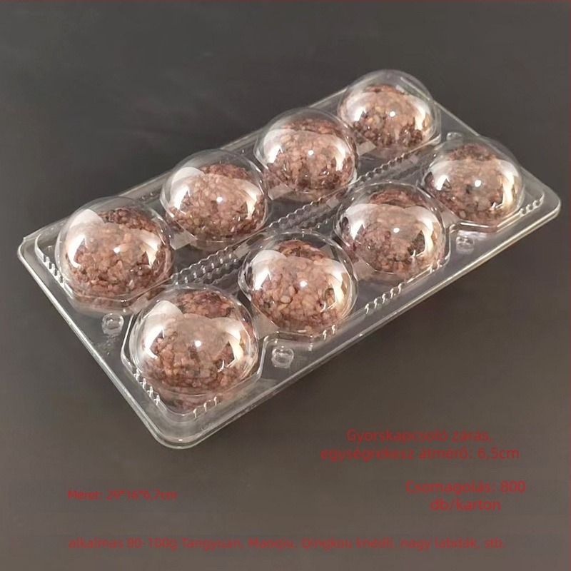 Egyszer használatos PET átlátszó rizsgolyó csomagoló doboz, kiszállításhoz, 100 darabos csomag, mikrohullámú sütő nem elérhető, nem biológiailag lebomló