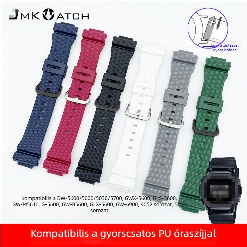 G-Shock DW6900, DW5600, GA110, GD120 16 mm-es szilikoncsuklópánt