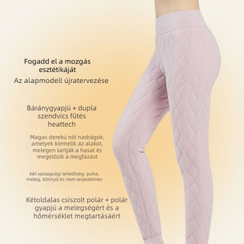 Női téli meleg nadrág báránygyapjú béléses fleecessel, vastag szigeteléssel