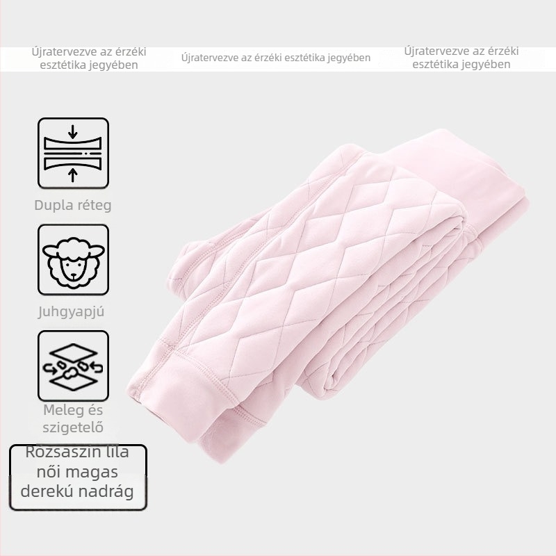 Női téli meleg nadrág báránygyapjú béléses fleecessel, vastag szigeteléssel