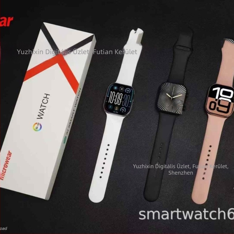 Microwear S10 Határokon átívelő okosóra — W10, W10P, W10Pmini, S10, S10P — lépésszámláló, pulzusmérés, Bluetooth, vezeték nélküli töltés, iOS kompatibilis
