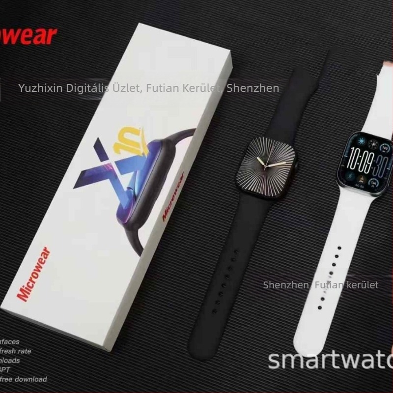 Microwear S10 Határokon átívelő okosóra — W10, W10P, W10Pmini, S10, S10P — lépésszámláló, pulzusmérés, Bluetooth, vezeték nélküli töltés, iOS kompatibilis