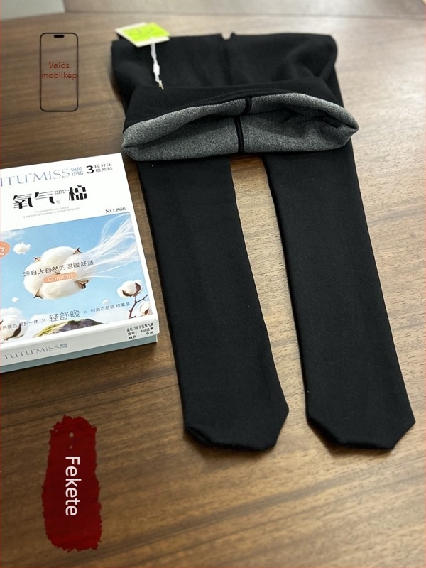 Női pamut velúr harisnya, három-zónás nyomáscsökkentés, vastag és meleg, mintázat csíkos/karos, harisnyanadrág hossz