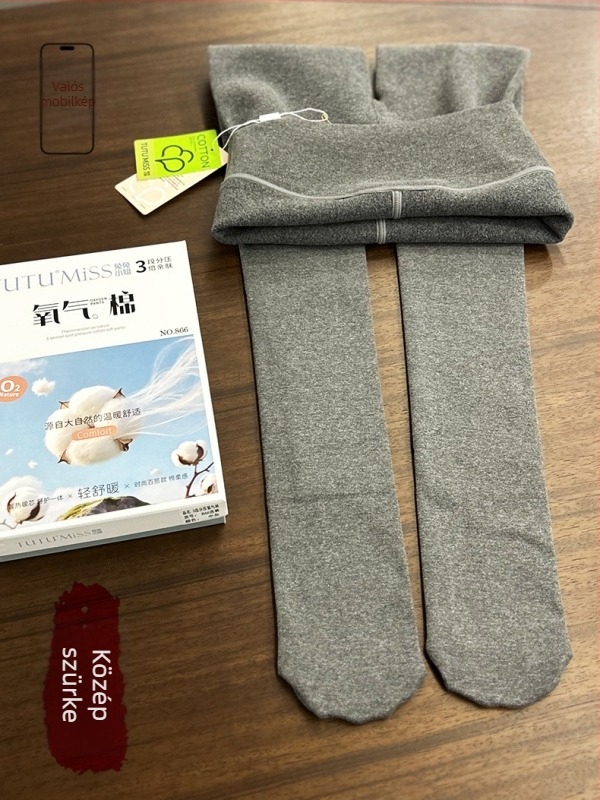 Női pamut velúr harisnya, három-zónás nyomáscsökkentés, vastag és meleg, mintázat csíkos/karos, harisnyanadrág hossz