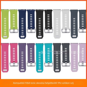 Csere szilikon karkötő Fitbit Ionichoz – szilikon anyagú karkötő, csat pin típusú, kompatibilis modell 21065271990, súly 20 g