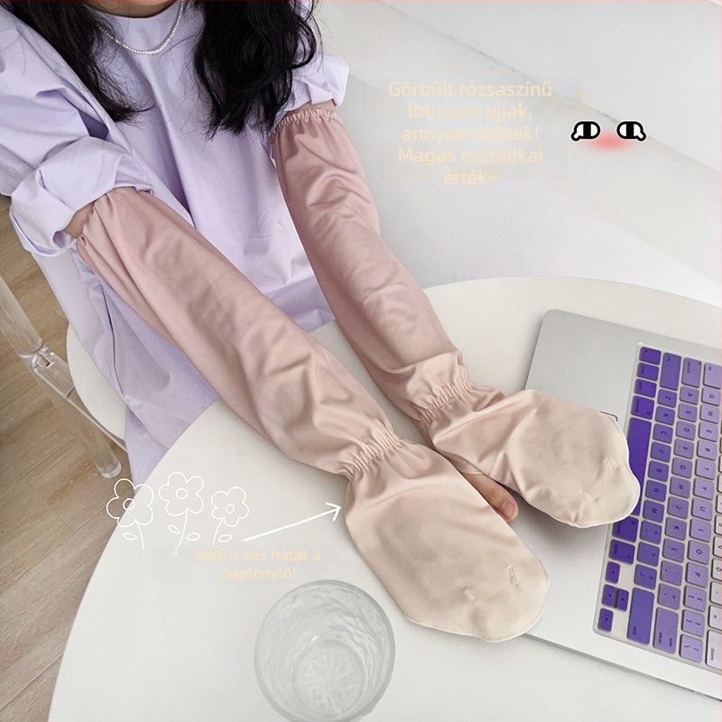 Nyári UV-védelmes Ice Silk karvédők, könnyű poliészter keverék 71–80%