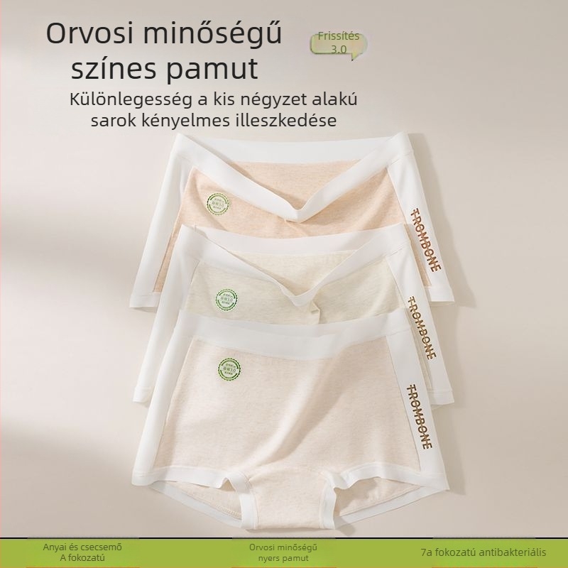 Női boxer briefek színes pamutból, orvosi osztályú A, 10A pamut, antibakteriális ágyéki terület, kényelmes szabás