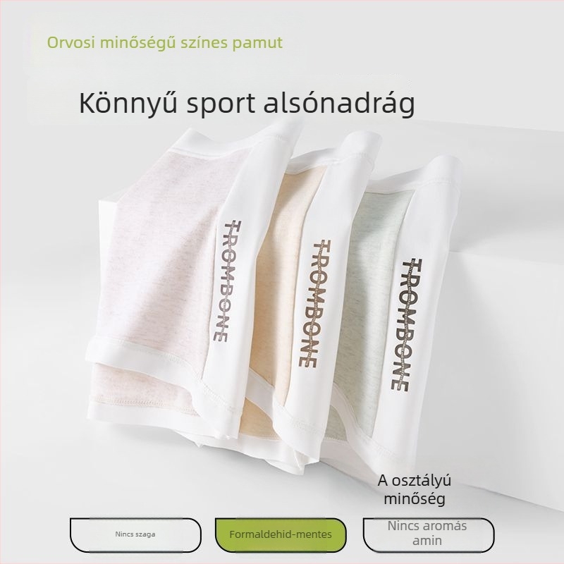 Női boxer briefek színes pamutból, orvosi osztályú A, 10A pamut, antibakteriális ágyéki terület, kényelmes szabás