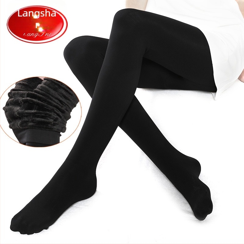 Velúr vastagított harisnyanadrág ősz-télre, egyszínű, csípőemelés és formázás, 93,8% poliészter