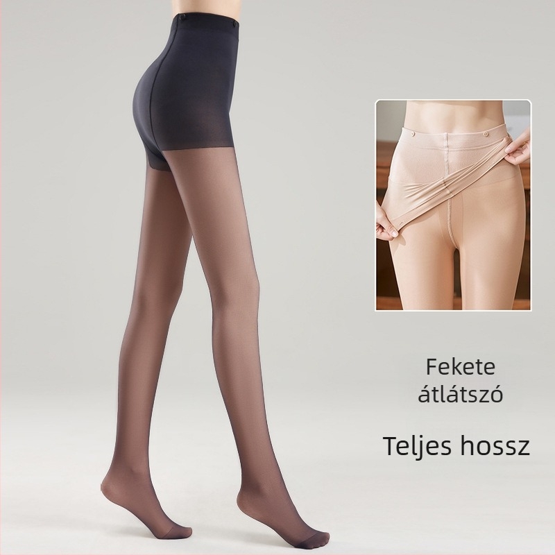 Két rétegű átlátszó harisnya őszre-télik szezonra, természetes nude árnyalat, fleece bélés, vastag, cserélhető dizájn