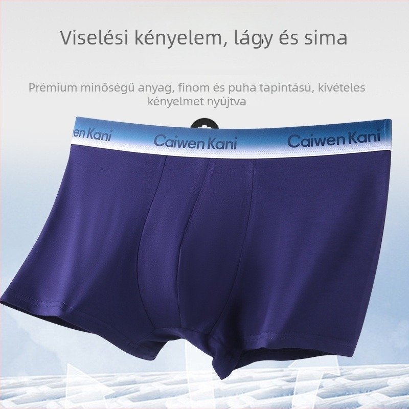 Férfi boxer briefs modal pamutból, lélegző, középmagas derekú, kötött anyag, ajándékdobozos csomagolás