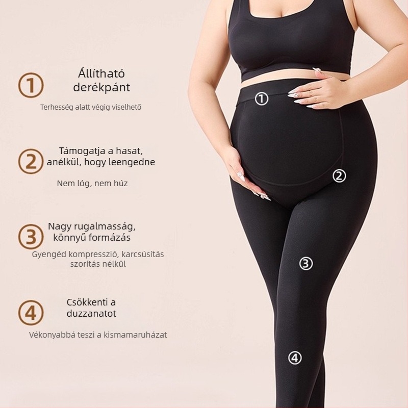 400 g őszi-téli fleece-béléssel készült nylon kismama harisnya – meleg és formázó hatás